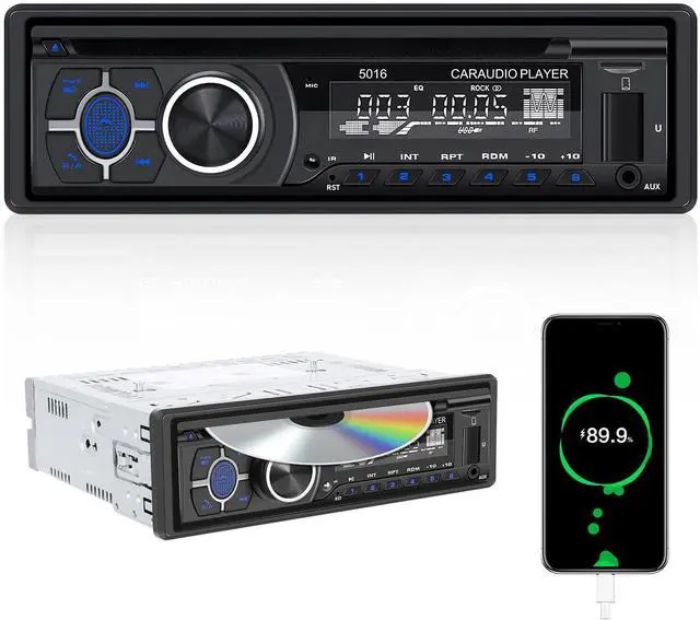 Main image of Single Din Car Radio CD Player,Car DVD Player with Bluetooth Hands-Free Calling Car Stereo MP3 Car Player Car Audio Receivers with AM/FM Radio,VCD,DVD,USB/SD Card/AUX-in MP3