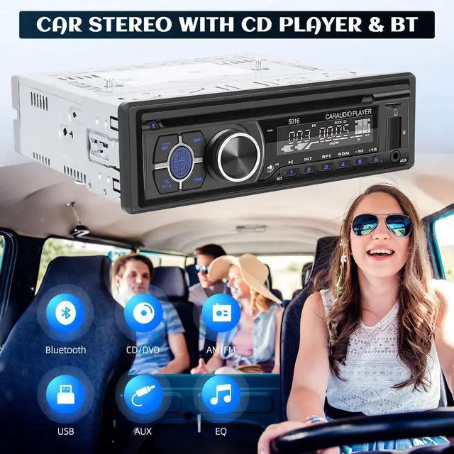 Alt view image 6 of 6 - Single Din Car Radio CD Player,Car DVD Player with Bluetooth Hands-Free Calling Car Stereo MP3 Car Player Car Audio Receivers with AM/FM Radio,VCD,DVD,USB/SD Card/AUX-in MP3