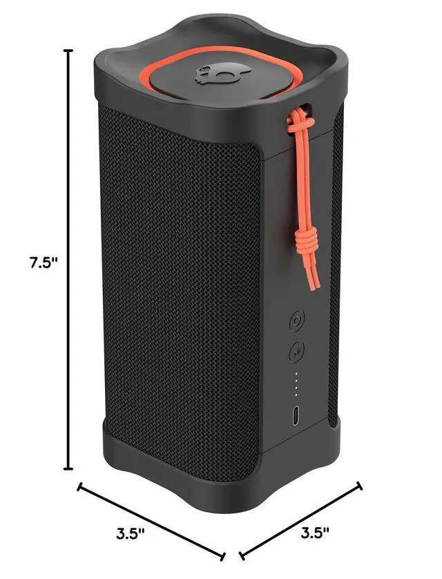 Alt view image 7 of 7 - Lifeworks Terrain XL Wireless Bluetooth Speaker - IPX7 Waterproof Portable Speaker, 18 Hour Battery, Nylon Wrist Wrap, True Wireless Stereo (Black)