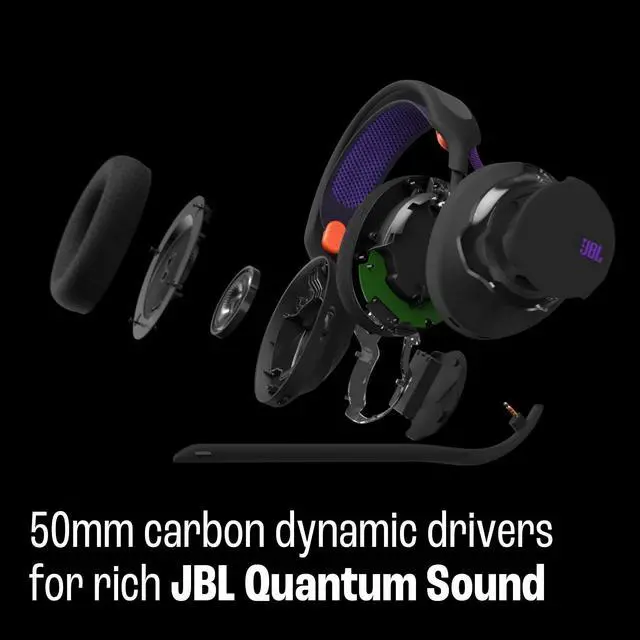 Alt view image 4 of 7 - Quantum 650X - Wireless multiplatform Gaming Headset Customizable Through QuantumENGINE, 50mm Carbon Dynamic Drivers, Spatial Sound, Dual Wireless Connection, Replaceable Components (Black)