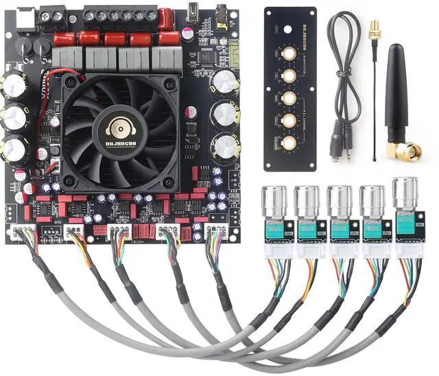 Main image of S600X-W Bluetooth 5.2 2.1 Channel Power Amplifier Board with Extension Knobs, TPA3255 Chip, 300W+300W+600W High Output, DIY Panel Included, for Home Theater & Speaker Projects