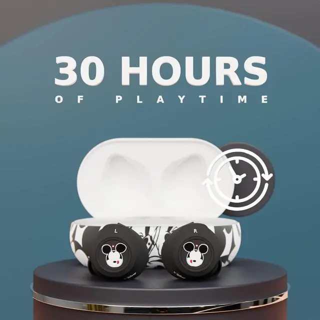 Alt view image 4 of 7 - Disney Mickey Mouse Bluetooth Earbuds with Charging Case- Bluetooth Wireless Headset with Built-in Mic and 30 Hours of Playtime- Mickey Mouse Gifts for Women, Men and All Fans of Disney Gifts