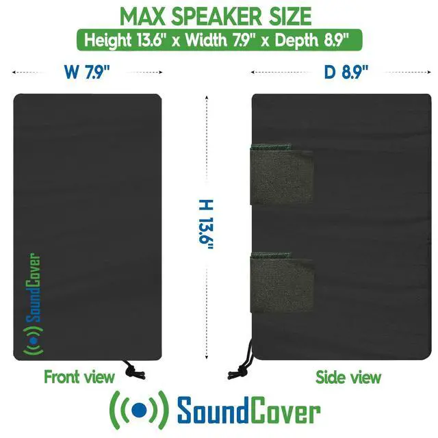 Alt view image 2 of 6 - The Original Light Outdoor Speaker Covers for C-Bracket Mounted Speakers Premium 210T Polyester with Silver UV Protective Coating Water-Resistant, All-Weather Protection Medium Size (Set of 2)