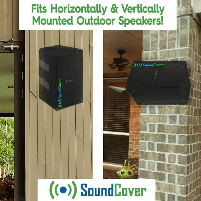 Alt view image 4 of 6 - The Original Light Outdoor Speaker Covers for C-Bracket Mounted Speakers Premium 210T Polyester with Silver UV Protective Coating Water-Resistant, All-Weather Protection Medium Size (Set of 2)