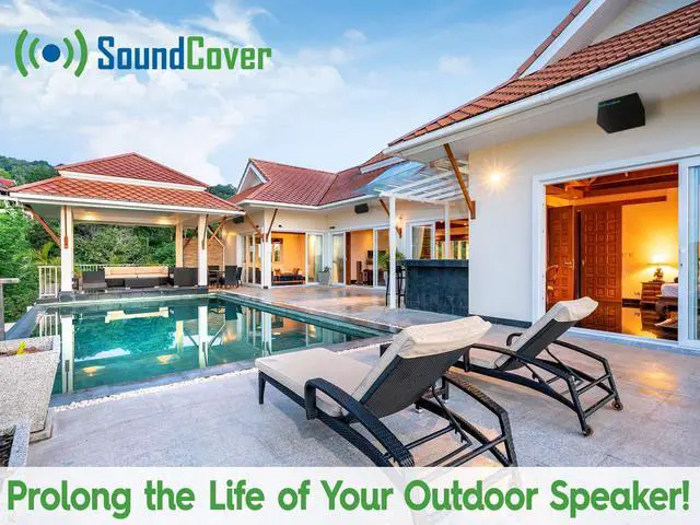 Alt view image 5 of 6 - The Original Light Outdoor Speaker Covers for C-Bracket Mounted Speakers Premium 210T Polyester with Silver UV Protective Coating Water-Resistant, All-Weather Protection Medium Size (Set of 2)