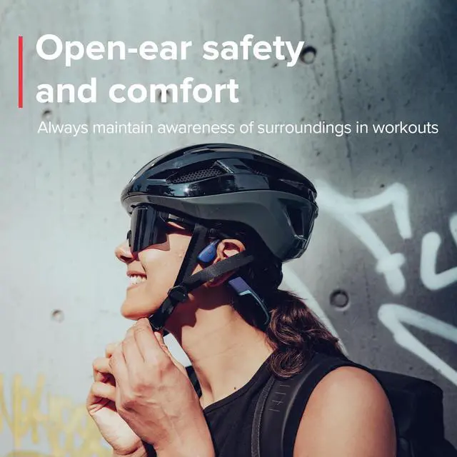 Alt view image 3 of 7 - Aqua Light Open Ear Bluetooth Swimming Bone Conduction Headphones | Sports Headphone w/Dual-Mic, Noise Cancelled, IP68 Waterproof, 10H Playtime, 28g Lightweight, 32GB MP3 Player, Tidal Black
