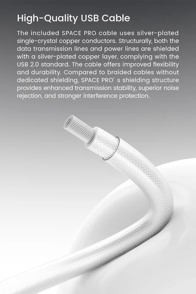 Alt view image 2 of 7 - Space PRO Gaming AMP, Portable USB DAC Support Mic&Virtual 5.1/7.1 | Dual DS43198, PCM32bit/768KHz, DSD256 High-Performance dongle DAC, Gaming Sound in PC/Mobile APP, 3.5/4.4mm Output Decoder