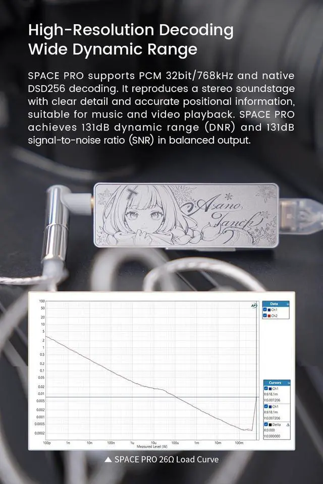 Alt view image 4 of 7 - Space PRO Gaming AMP, Portable USB DAC Support Mic&Virtual 5.1/7.1 | Dual DS43198, PCM32bit/768KHz, DSD256 High-Performance dongle DAC, Gaming Sound in PC/Mobile APP, 3.5/4.4mm Output Decoder