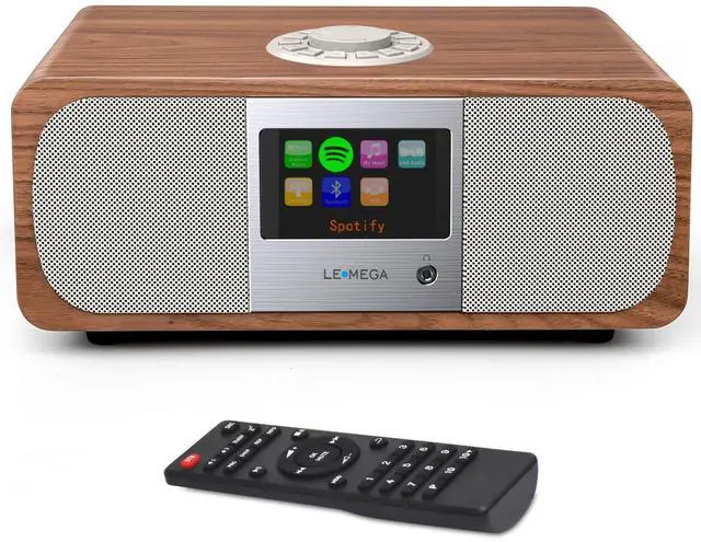 Main image of M3+ Internet Radio, Podcasts,Spotify, Bluetooth, FM Stereo, Walnut | Full colour display, 40 presets, remote control, acoustic wooden cabinet, headphone jack, USB, AUX-in, dual alarms clock