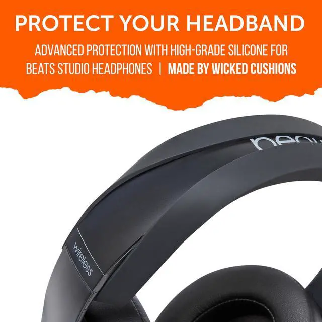 Alt view image 4 of 7 - BandZ Studio - Silicone Headband Cover for Beats Studio & Studio Pro Headphones by Wicked Cushions | Enhanced Comfort, Style, and Sweat Protection | Does Not Fit Beats Solo | Black