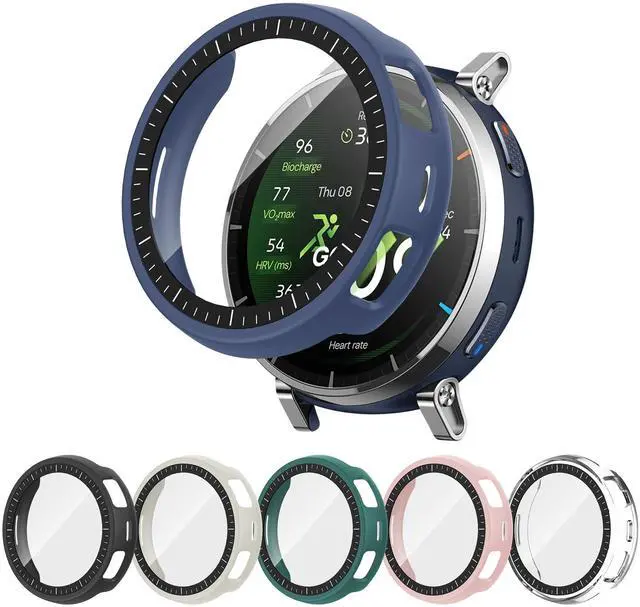 Main image of 6 Pack Case Compatible for Amazfit Active 3 Premium with Tempered Glass Screen Protector, Shockproof Bumper Protective Cover Compatible with Amazfit Active 3 Premium