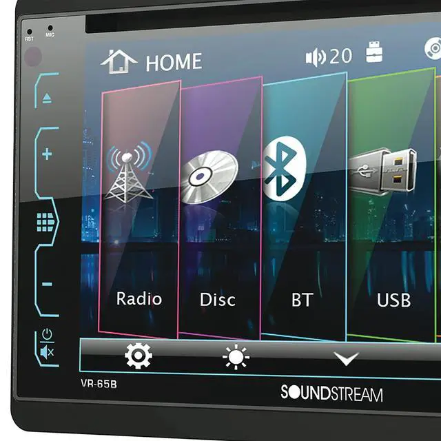Alt view image 2 of 3 - VR-65B Double-DIN Bluetooth DVD/CD/AM/FM in-Dash Car Stereo with 6.2" Smart Sense Screen