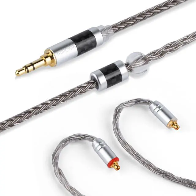 Alt view image 6 of 7 - Tripowin Zonie 16 Core Silver Plated IEM Cable, MMCX, 3.5mm Plug | 1.25m SPC in Ear Monitor Wire, Earphone Upgraded Cords for 7HZ Timeless AE TINHIFI T2 PRO T3 T4, Grey