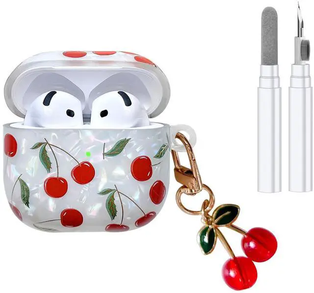 Main image of Compatible with AirPods 4 Case, Cute Pretty Aesthetic AirPod 4 Case Cover with Keychain, Soft TPU Protective Shockproof Case for Women Girl (Cherry, for AirPod 4 case)