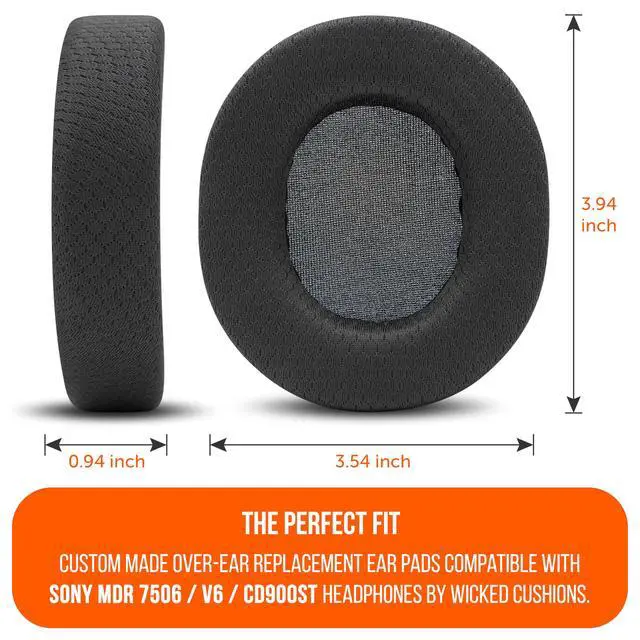 Alt view image 5 of 7 - Freeze 7506 - Cooling Gel Earpads for Sony MDR-7506, MDR-CD900ST & MDR-V6 by Wicked Cushions | Breathable Comfort, Enhanced Isolation & Long-Term Durability | Black