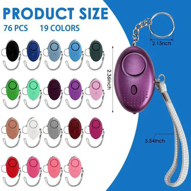 Alt view image 2 of 7 - 76 Pcs Personal Alarm Bulk 130DB Safe Sound Emergency Safety Self Defense Security Alert Keychain with Led Light Personal Protection Alarm for Women Girls Kids Elderly (Mixed Colors)