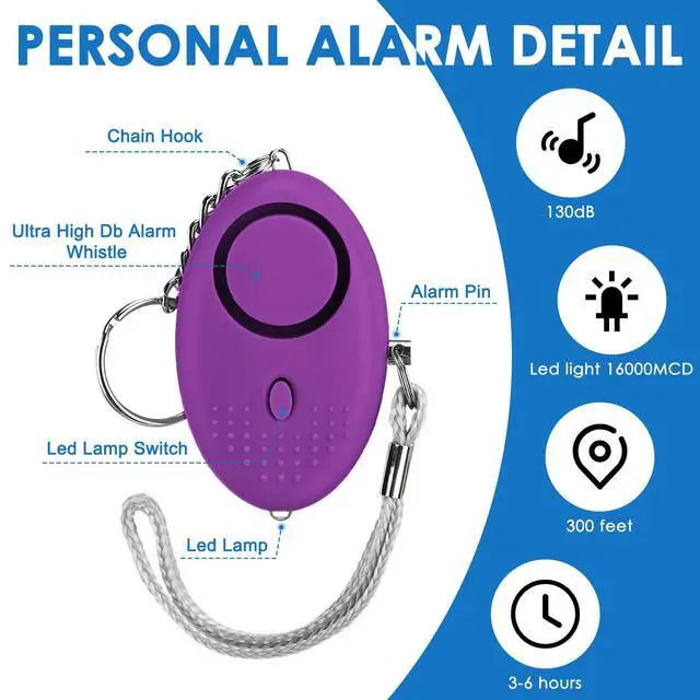 Alt view image 3 of 7 - 76 Pcs Personal Alarm Bulk 130DB Safe Sound Emergency Safety Self Defense Security Alert Keychain with Led Light Personal Protection Alarm for Women Girls Kids Elderly (Mixed Colors)