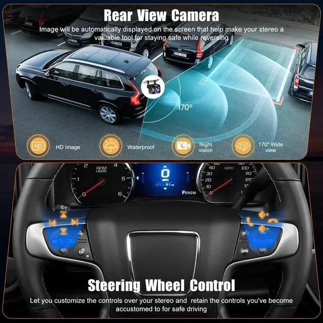 Alt view image 5 of 7 - 10.2 Inch QLED Carplay Screen for Chevrolet Silverado & GMC Sierra 2014-2018(Without Bo-seSystem),Android 13 Silverado Radio Stereo Support Wireless Carplay &Android Auto,Bluetooth&GPS,FM Radio