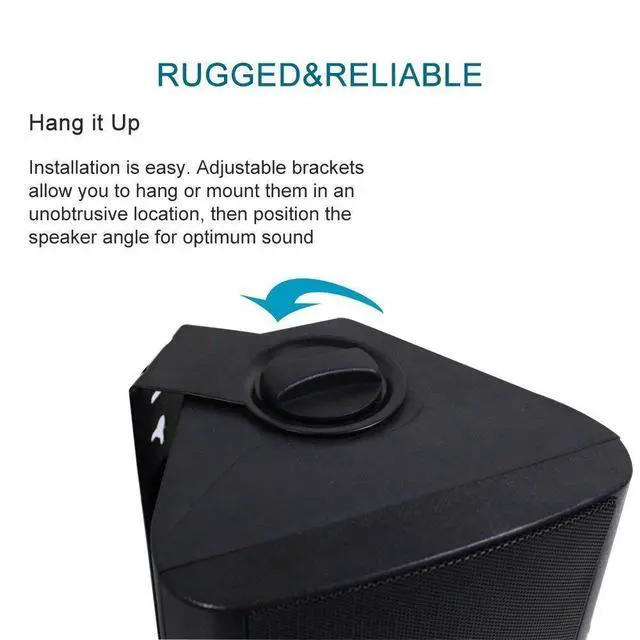 Alt view image 3 of 6 - 4 Inches Passive Outdoor Speakers with 200Watt Powerful Bass Expansive Stereo Sound Coverage All-Weather Durability (Pair, Black)