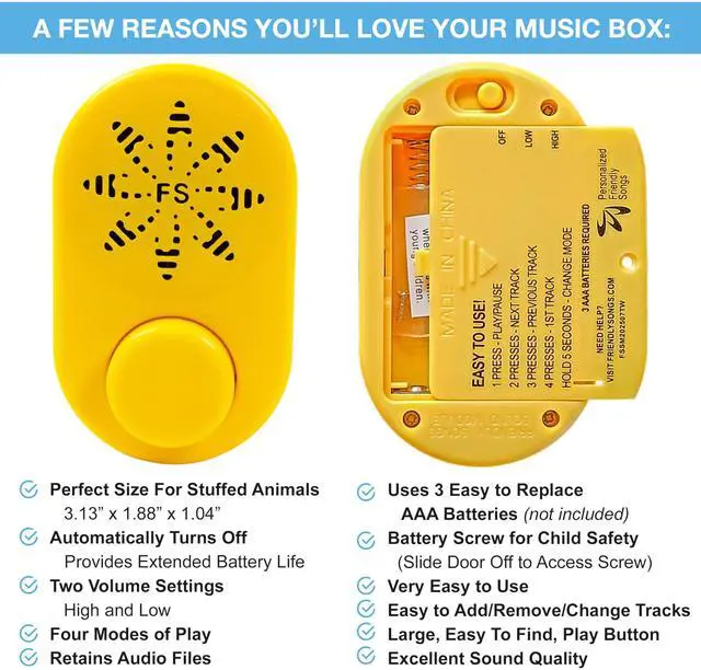 Alt view image 2 of 7 - 2+ Hour MP3 Sound Module for Stuffed Animals and Plush Toys