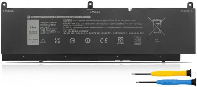 Main image of 95Wh PKWVM Battery Replacement for Dell Precision 7550 7560 7750 7760 | P44E P93F P44E001 P44E002 P93F001 P93F002 C903V 17C06 0CR72X 0447VR 068N03 453-BBCQ Laptop Battery 11.4V 6-Cell