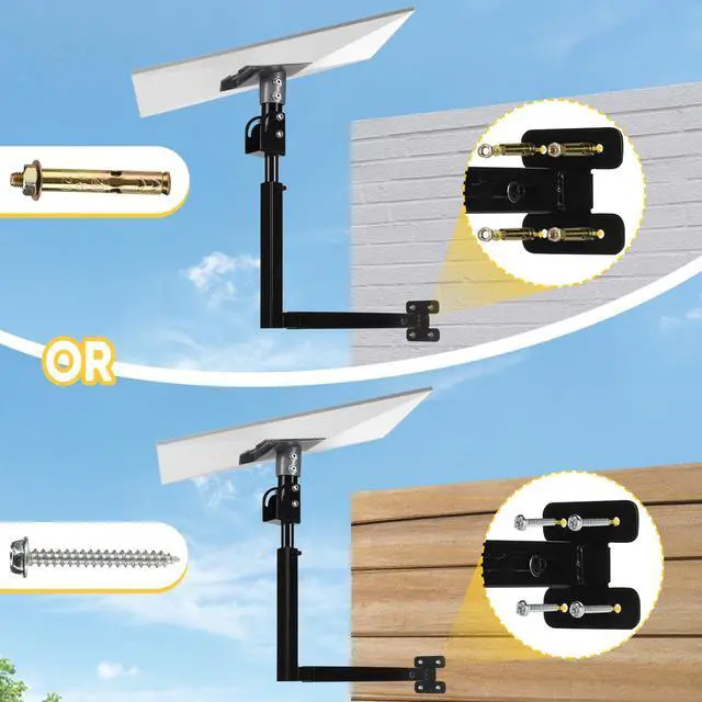 Alt view image 7 of 7 - Starlink Mount, Telescoping Gen 3 Starlink Wall Mount, Starlink Standard Mounting Kit for Starlink Standard 4/4X/Gen 3-Include Starlink Gen 3 Pipe Adapter