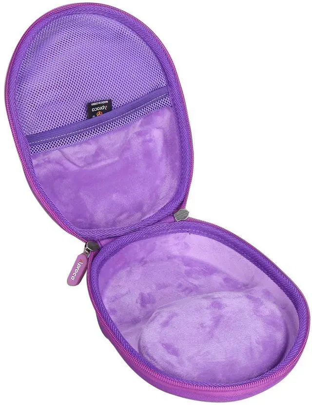 Alt view image 2 of 7 - Kids Headphones Case Compatible with Belkin SoundForm Mini - Wireless Bluetooth Headphones, Portable Bag - Purple (Case Only)
