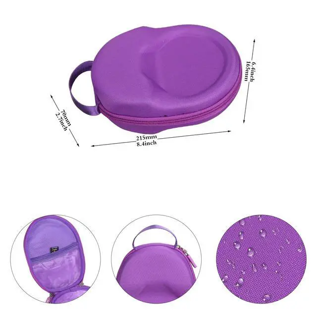 Alt view image 6 of 7 - Kids Headphones Case Compatible with Belkin SoundForm Mini - Wireless Bluetooth Headphones, Portable Bag - Purple (Case Only)