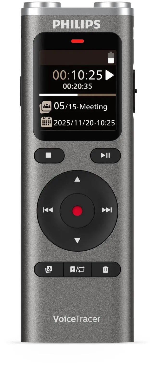 Main image of DVT2075 VoiceTracer, Audio Recorder, MP3 and PCM, Microphones, Rich Stereo Sound. Sembly AI Trial License: Transcription, AI Created Summaries, AI Powered Meeting Insights