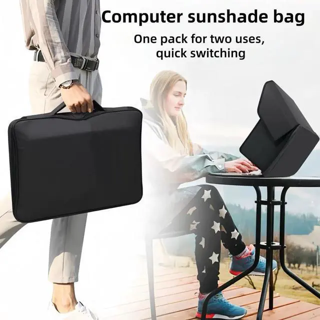 Alt view image 7 of 7 - 4-in-1 Laptop Sun Shade Hood,Screen Privacy Cover Sun, Anti-Glare, Heat & Contrast Protection,Fits 13-17" Laptops, Freestanding with Pocket,Fits Working Outside,Travel, Beach