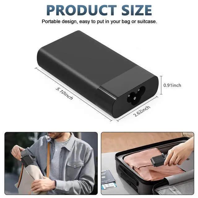 Alt view image 5 of 7 - New Slim 90W USB C Laptop Charger for HP Spectre x360,EliteBook 1040 G4,HP 904082-003 ADP-90FE TPN-DA08 2LN85AA 2LN85AA#ABA 904144-850 L45440-003 Fast Charging Type C Travel Laptop Power Adapter