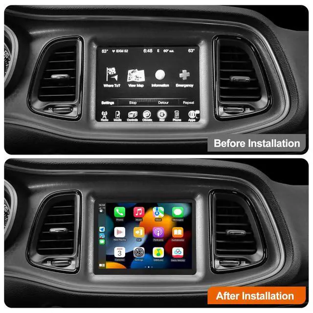 Alt view image 2 of 6 - Car Radio Stereo for Dodge Charger Challenger 2015 2016 2017 2018 2019 with 8.4 Inch Touch Screen Wireless CarPlay Android Auto Bluetooth WiFi SWC