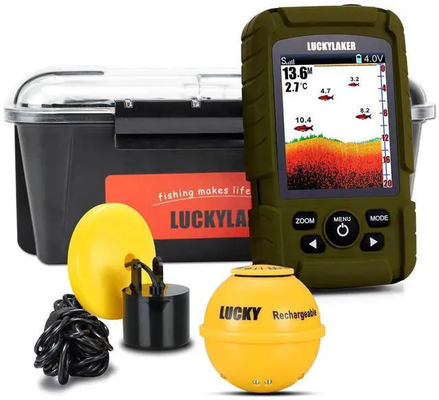 Main image of Wireless Handheld Fish Finders Boat Wired Transducer Fishing Finder Sensor Sonar Waterproof Portable Depth Finders for Ice Fishing Sea Fishing Kayak
