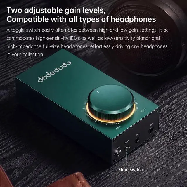 Alt view image 5 of 7 - JadeAudio GIGAS 1 Desktop Headphone Amplifier, 4600mW High-Power Balanced Output, Class AB Discrete Circuit, 4.4mm & 3.5mm Amp for Planar & High-Impedance Headphones (Black)