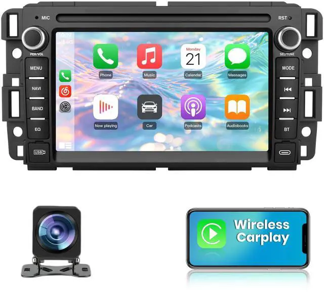Main image of 5GWiFi Car Radio for Chevy Silverado GMC Sierra Yukon 2007-2013 with Camera | Android Touch Screen Radio for Chevy Silverado 1500 GMC Sierra, Carplay Android Auto, Bluetooth GPS Navigation
