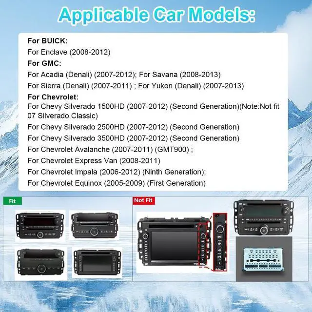 Alt view image 2 of 6 - 5GWiFi Car Radio for Chevy Silverado GMC Sierra Yukon 2007-2013 with Camera | Android Touch Screen Radio for Chevy Silverado 1500 GMC Sierra, Carplay Android Auto, Bluetooth GPS Navigation