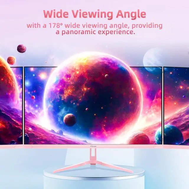 Alt view image 5 of 7 - 24 inch 200Hz Gaming Monitor, FHD 1080P Fast IPS PC Gaming Monitor, 1ms, freesync, 99% sRGB, USB/DisplayPort/HDMI/Eye Care/VESA Mountable-Pink
