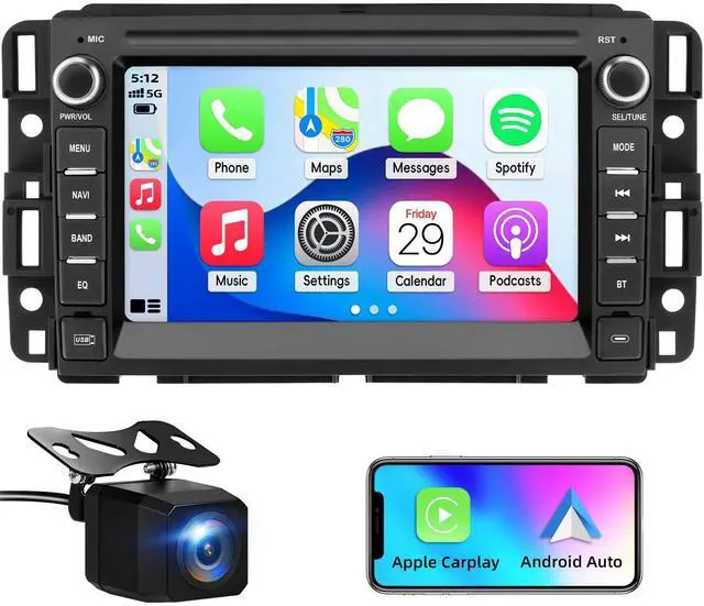 Main image of Car Radio for Chevy Silverado 2007-2013 with Carplay Backup Camera | Radio for Chevy Silverado 1500 Tahoe GMC Sierra Yukon with Carplay Android Auto Backup Camera,2GB 64GB