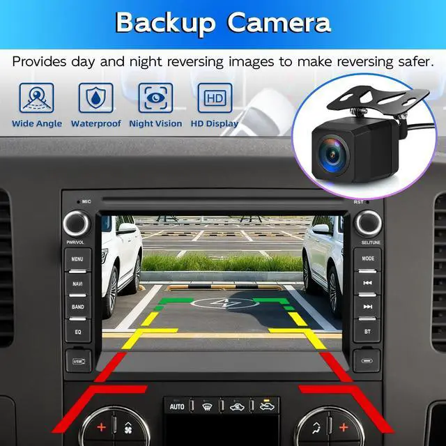 Alt view image 4 of 7 - Car Radio for Chevy Silverado 2007-2013 with Carplay Backup Camera | Radio for Chevy Silverado 1500 Tahoe GMC Sierra Yukon with Carplay Android Auto Backup Camera,2GB 64GB