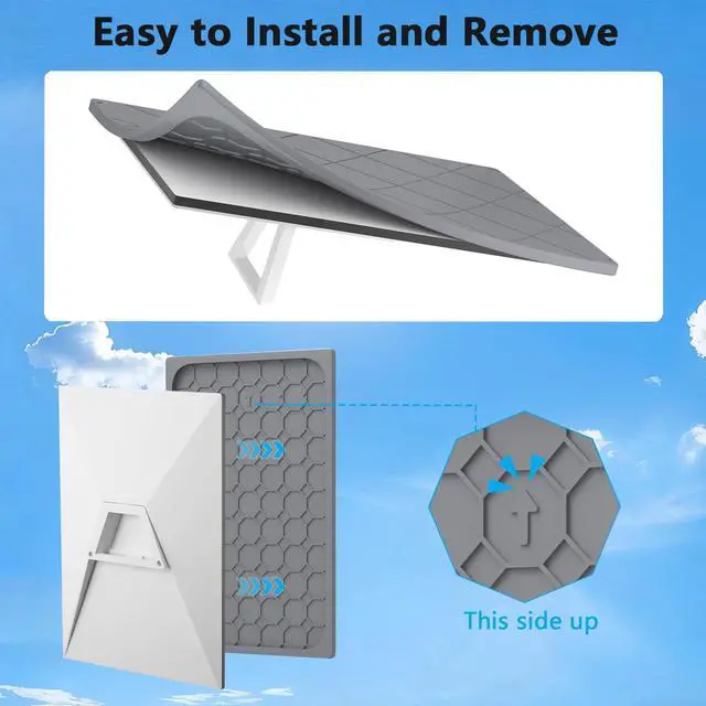 Alt view image 7 of 7 - Silicone Starlink Gen 3 Cover, Protective Case for Starlink Gen 3 Standard/Residential Dish, Waterproof UV & Hail Resistant, Signal-Friendly Heat Dissipation, Easy Tool-Free Install (Grey)