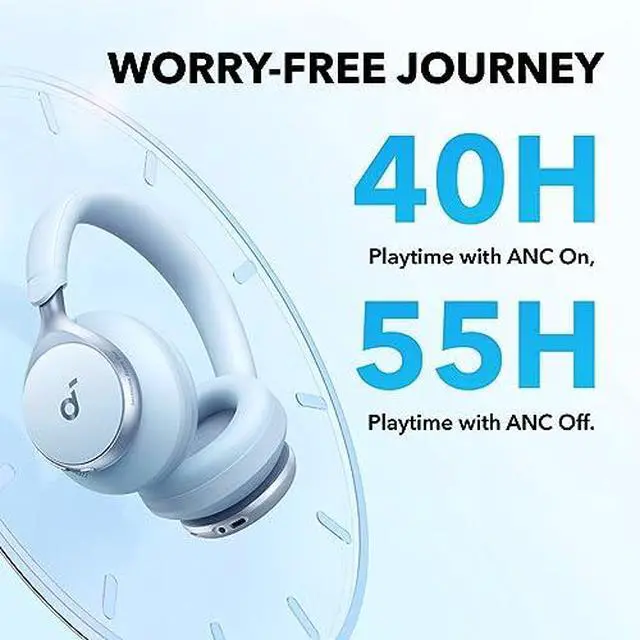 Alt view image 5 of 6 - by Anker Space One Active Noise Cancelling Headphones, with Headphones Case, 2X Stronger Voice Reduction, 40H ANC Playtime, App Control, LDAC Hi-Res Wireless Audio