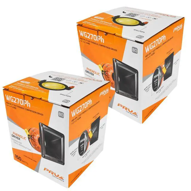 Alt view image 3 of 4 - 2X WG270Ph Horn Driver - 1" Exit Phenolic Compression Driver 150 Watts 8 Ohm with Compact Exponential Horn for Car Audio - Midrange Vocal Driver (2 Horn Drivers) Bundle 300 Watts