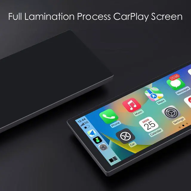 Alt view image 2 of 7 - Wireless Carplay Screen for Car, 10.3'' Portable CarPlay & Android Auto Touchscreen, with 60Fps,1600 * 720 Ultra High Resolution, Support Steering Wheel Control