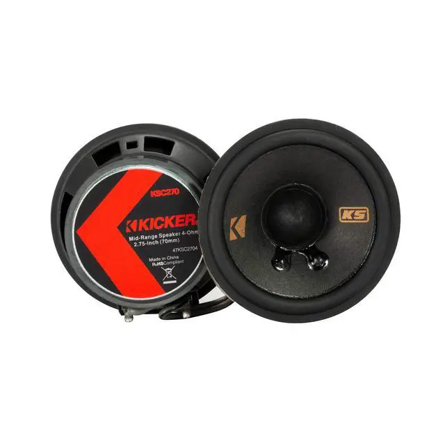 Alt view image 2 of 7 - 47KSC2704 2.75" Mid-Range Speakers, 4ohm with Brackets for Select GM/Chrysler/Subaru/Jeep and Toyota Included