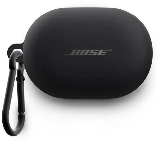 Main image of QuietComfort Earbuds Silicone Case Cover, Protective Silicone Exterior, with Aluminum Carabiner for Convenient Carrying, Black