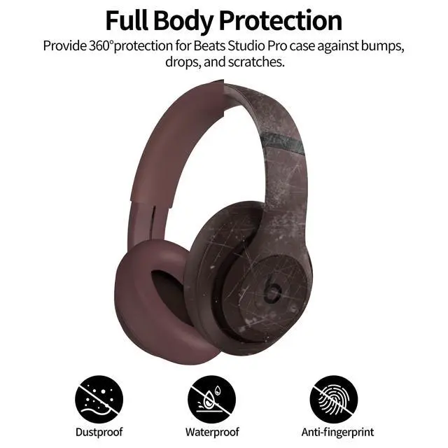 Alt view image 3 of 7 - 3 in 1 Silicone Case for Beats Studio Pro, Anti-Scratch Ear Pad Case Cover Shell Headband Accessories Soft Silicone Skin Protector for Beats Studio Pro (Brown)