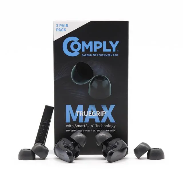 Main image of TrueGrip MAX Memory Foam Replacement Earbud Tips | For Bose QuietComfort, II, Ultra 1&2 Ultimate Comfort, Secure Fit, Superior Noise Isolation, Black, S/M/L (3 Pairs)