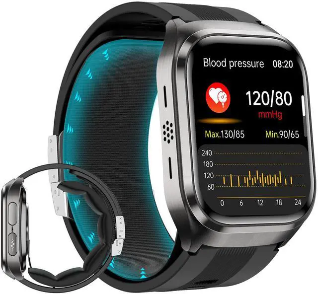 Main image of Blood Pressure Smart Watch,2.06" AMOLED HD Large Screen,Voice Broadcast,Air Pump Air Bag,Bluetooth Call,24/7 Heart Rate Blood Oxygen Sleep Monitoring,Activiy Tracker,SOS