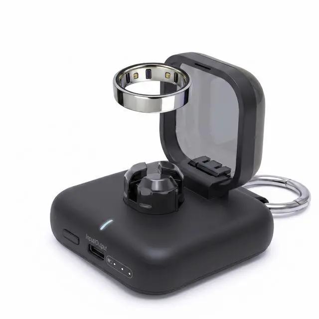 Main image of Wireless Charging Case Compatible with Ou-ra Ring Gen 4: 2000mAh Portable Travel Charger Dock for Size 7/8/9/10/11/12/13 with USB-C Cable (Not Compatible with Ring Gen 3 and Gen 5)