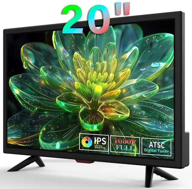 Main image of TV 20 inch,Full Viewing Angles 1080P HD,Small Kitchen Wall-Mounted Digital TV-HDMI/USB Ports-Dual Power DC-12V& AC Adapter Inputs for Your Caravan&Bedroom
